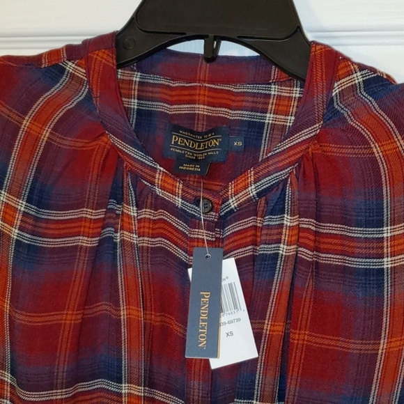 NWT Pendleton long-sleeve button-up plaid dress - Picture 5 of 12